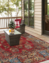 Patio Elegance Collection Area Rug -  Terrace Square Antique Red  lifestyle 39