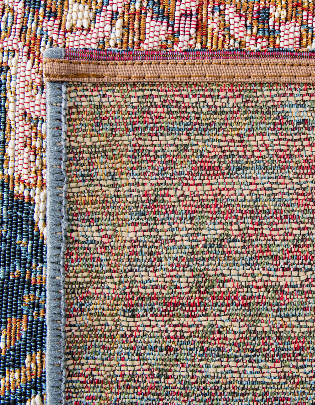 Patio Elegance Collection Area Rug -  Courtyard Rectangle Navy Blue and Light Pink  lifestyle 16