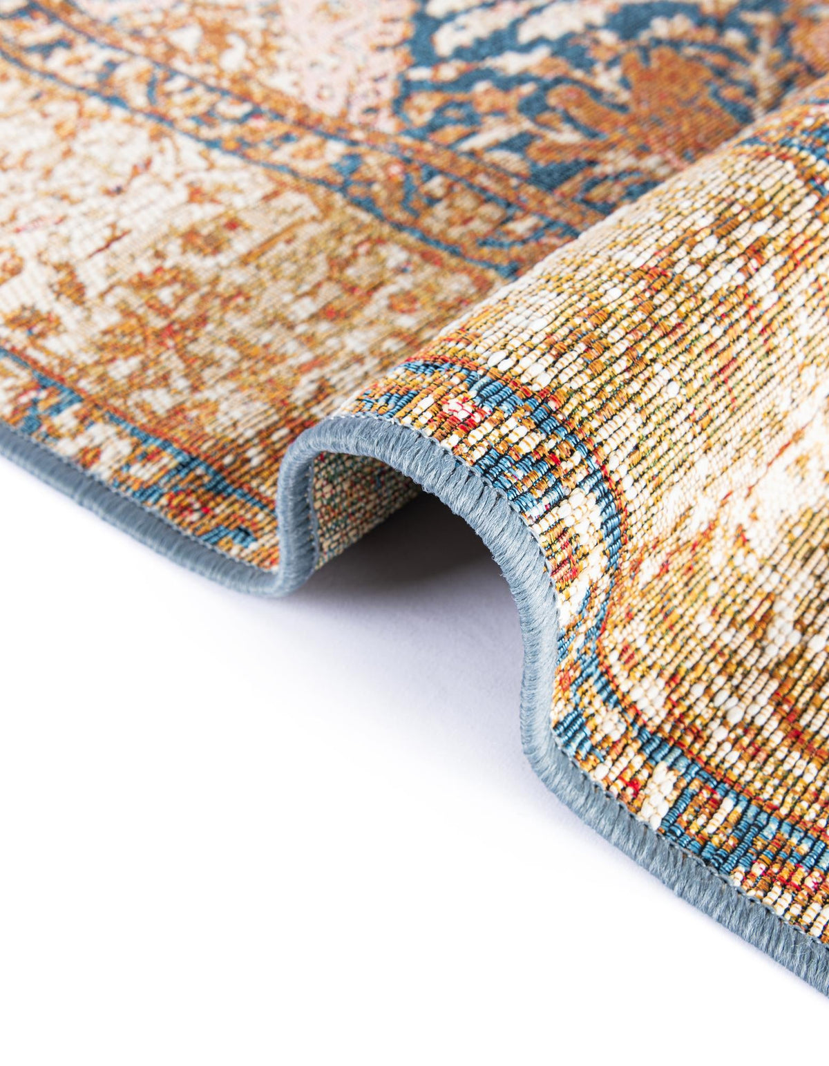 Patio Elegance Collection Area Rug -  Courtyard Rectangle Navy Blue and Light Pink  lifestyle 17