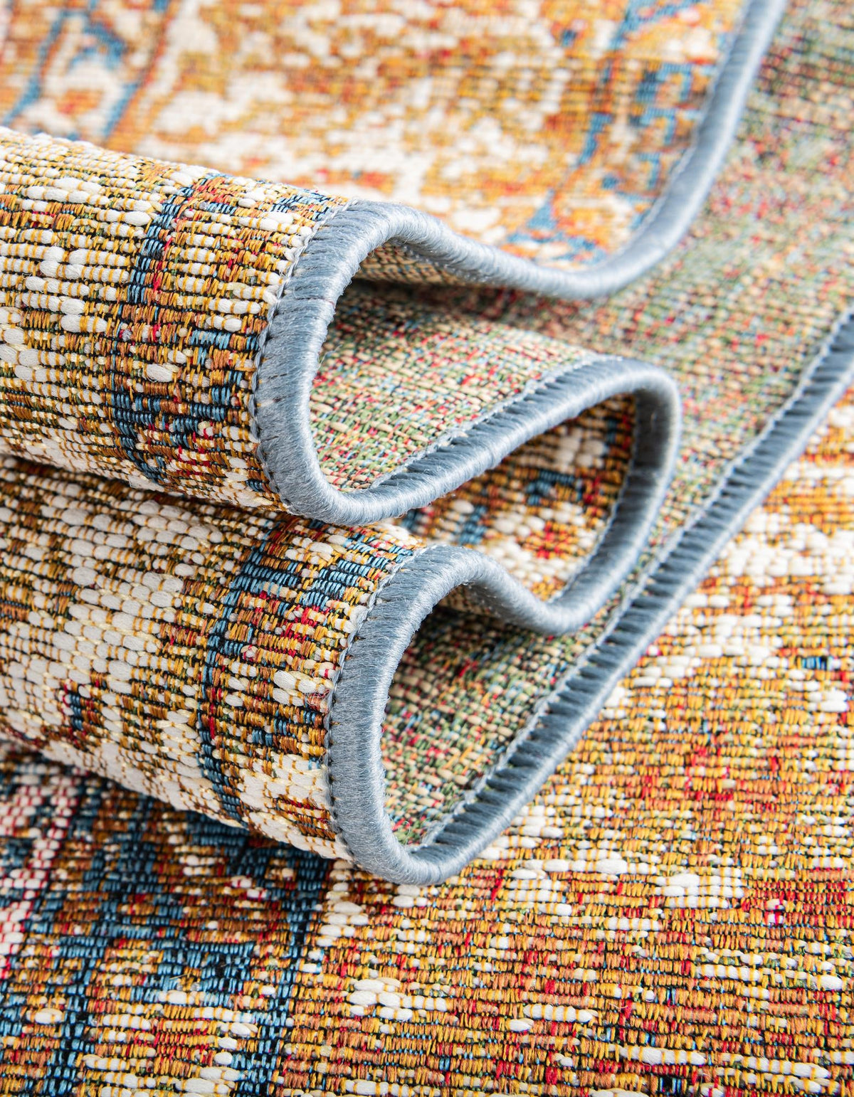 Patio Elegance Collection Area Rug -  Courtyard Rectangle Navy Blue and Light Pink  lifestyle 20