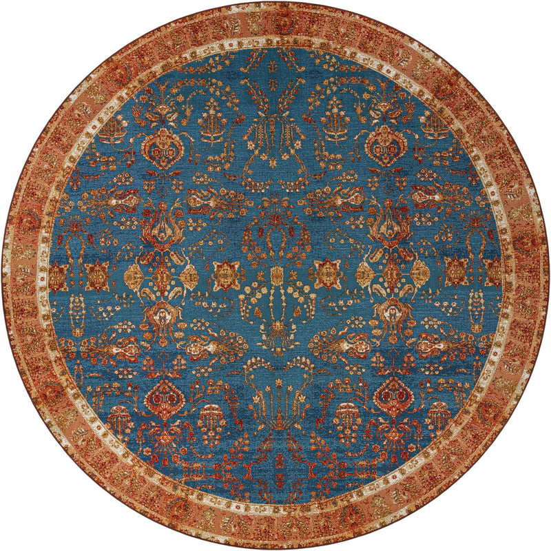 Patio Elegance Collection Area Rug -  Pavilion Round Navy Blue  lifestyle 25