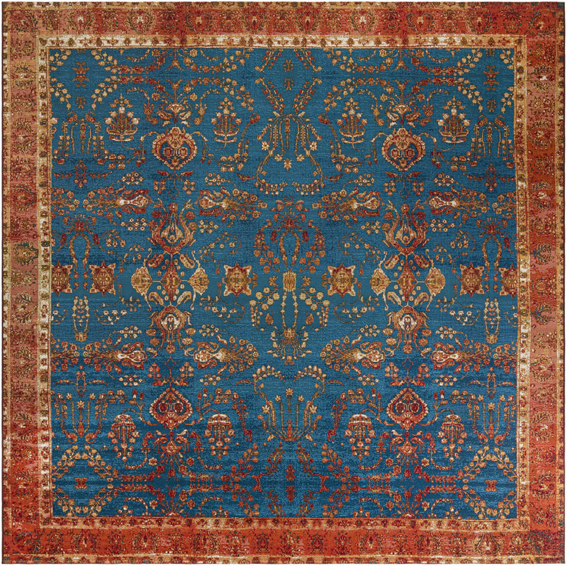 Patio Elegance Collection Area Rug -  Pavilion Square Navy Blue  lifestyle 24