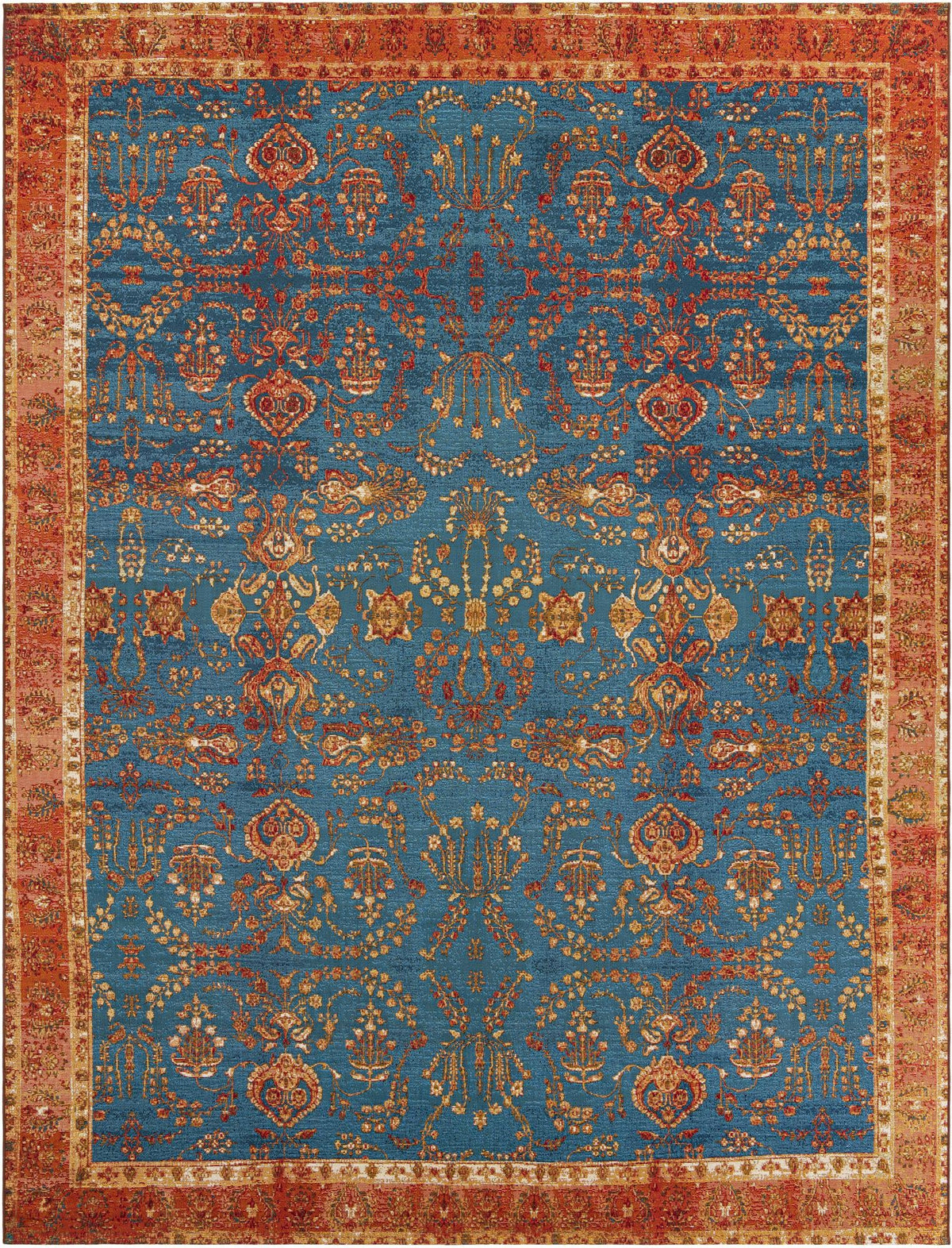 Patio Elegance Collection Area Rug -  Pavilion Rectangle Navy Blue Main