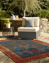 Patio Elegance Collection Area Rug -  Pavilion Rectangle Navy Blue  lifestyle 3