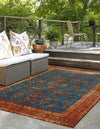 Patio Elegance Collection Area Rug -  Pavilion Rectangle Navy Blue  lifestyle 4