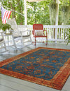 Patio Elegance Collection Area Rug -  Pavilion Rectangle Navy Blue  lifestyle 6
