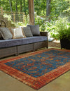 Patio Elegance Collection Area Rug -  Pavilion Rectangle Navy Blue  lifestyle 8