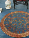 Patio Elegance Collection Area Rug -  Pavilion Round Navy Blue  lifestyle 37
