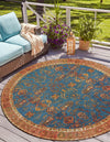 Patio Elegance Collection Area Rug -  Pavilion Round Navy Blue  lifestyle 40