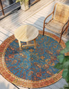Patio Elegance Collection Area Rug -  Pavilion Round Navy Blue  lifestyle 49