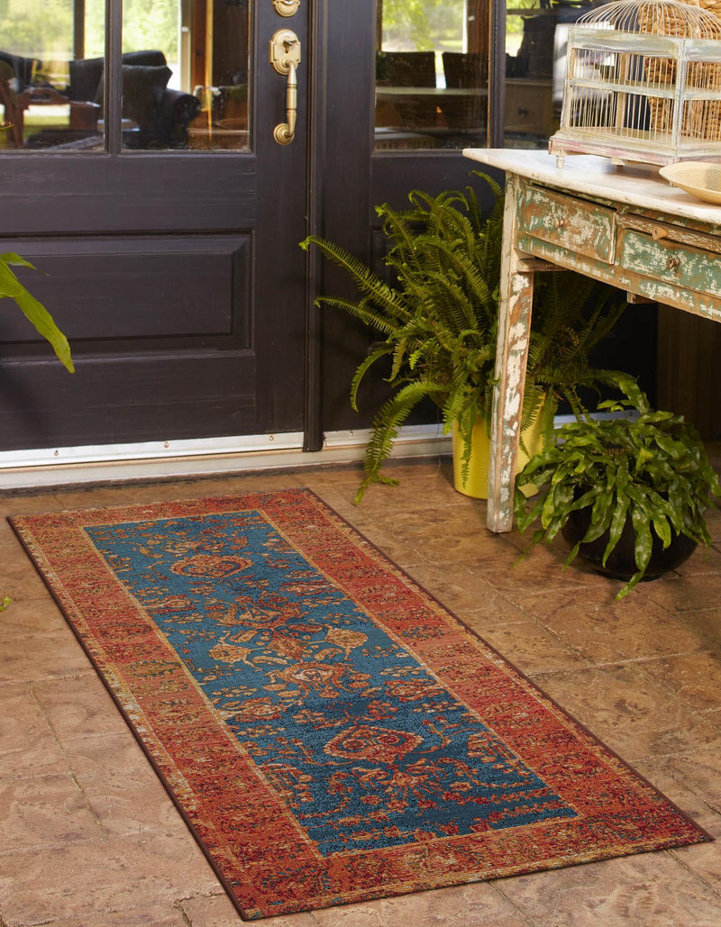Patio Elegance Collection Area Rug -  Pavilion Runner Navy Blue  lifestyle 53