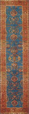 Patio Heritage Collection Area Rug -  Pavilion Runner Navy Blue  lifestyle 45