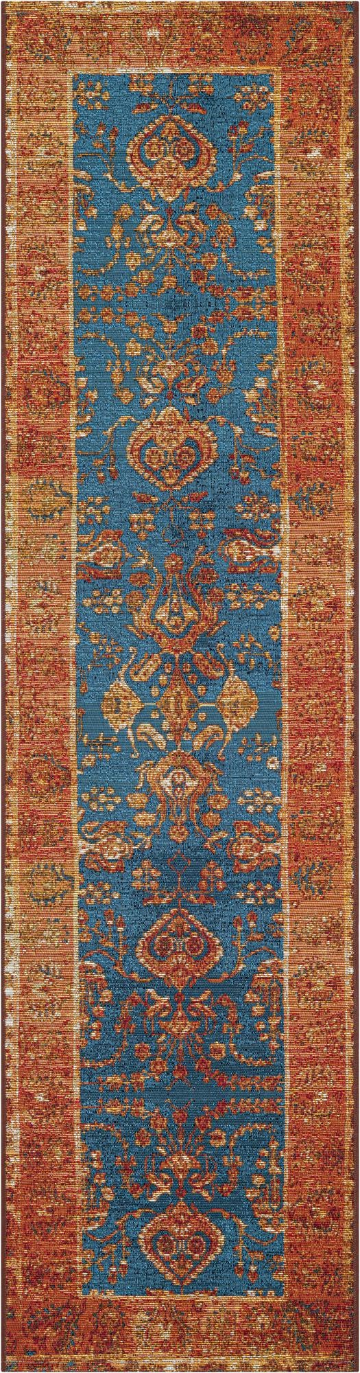 Patio Heritage Collection Area Rug -  Pavilion Runner Navy Blue  lifestyle 45