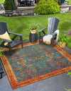 Patio Elegance Collection Area Rug -  Pavilion Square Navy Blue  lifestyle 45