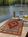 Patio Elegance Collection Area Rug -  Arbor Rectangle Red Green Blue  lifestyle 6