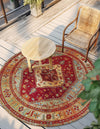 Patio Elegance Collection Area Rug -  Arbor Round Red Green Blue  lifestyle 43