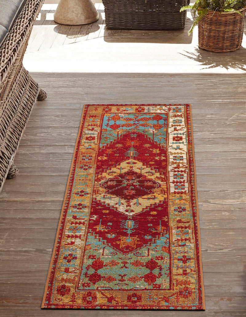 Patio Elegance Collection Area Rug -  Arbor Runner Red Green Blue  lifestyle 35