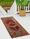 Patio Elegance Collection Area Rug -  Arbor Runner Red Green Blue  lifestyle 50