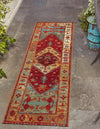 Patio Elegance Collection Area Rug -  Arbor Runner Red Green Blue  lifestyle 53