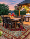 Patio Elegance Collection Area Rug -  Arbor Square Red Green Blue  lifestyle 39