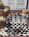 Urban Terrace Collection Area Rug -  Piazza Rectangle White and Black  lifestyle 4