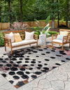 Urban Terrace Collection Area Rug -  Piazza Rectangle White and Black  lifestyle 5