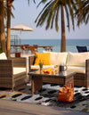 Urban Terrace Collection Area Rug -  Piazza Rectangle White and Black  lifestyle 6