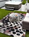 Urban Terrace Collection Area Rug -  Piazza Rectangle White and Black  lifestyle 10