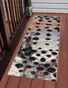 Urban Terrace Collection Area Rug -  Piazza Runner White and Black  lifestyle 38