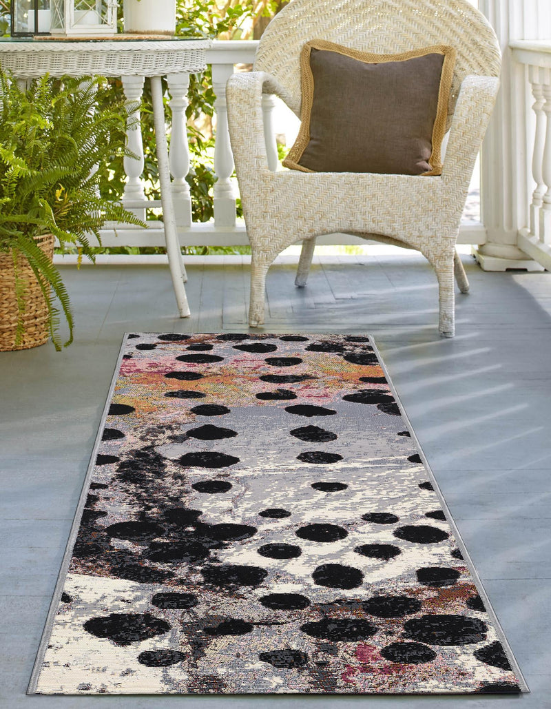 Urban Terrace Collection Area Rug -  Piazza Runner White and Black  lifestyle 44