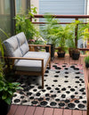 Urban Terrace Collection Area Rug -  Piazza Square White and Black  lifestyle 30