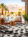 Urban Terrace Collection Area Rug -  Piazza Square White and Black  lifestyle 33
