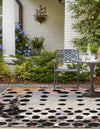 Urban Terrace Collection Area Rug -  Piazza Square White and Black  lifestyle 45