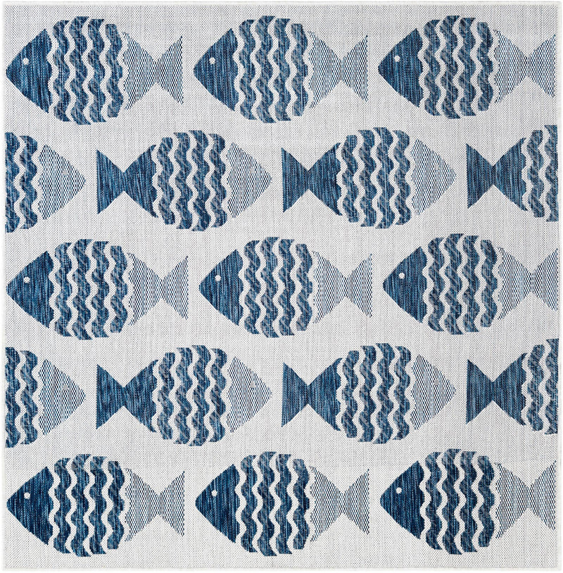 Seaside Haven Rugs Collection Area Rug -  Admiral Square Navy Blue Main