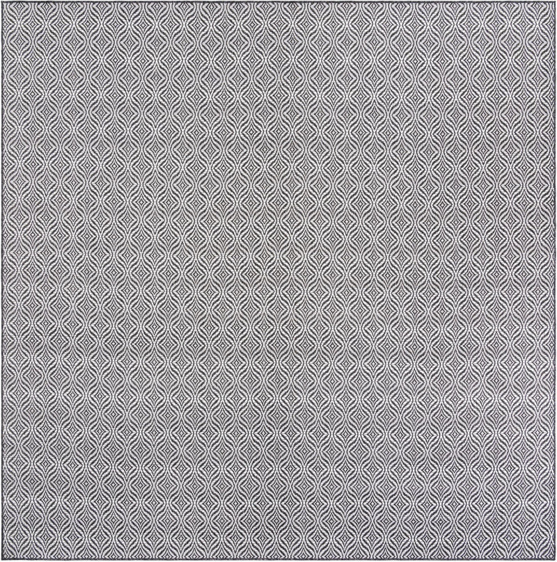 Garden Lattice Oasis Collection Area Rug -  Terrace Square Charcoal Main