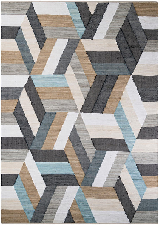 Thar Cotton Collection Area Rug -  Cochin Rectangle Blue Main