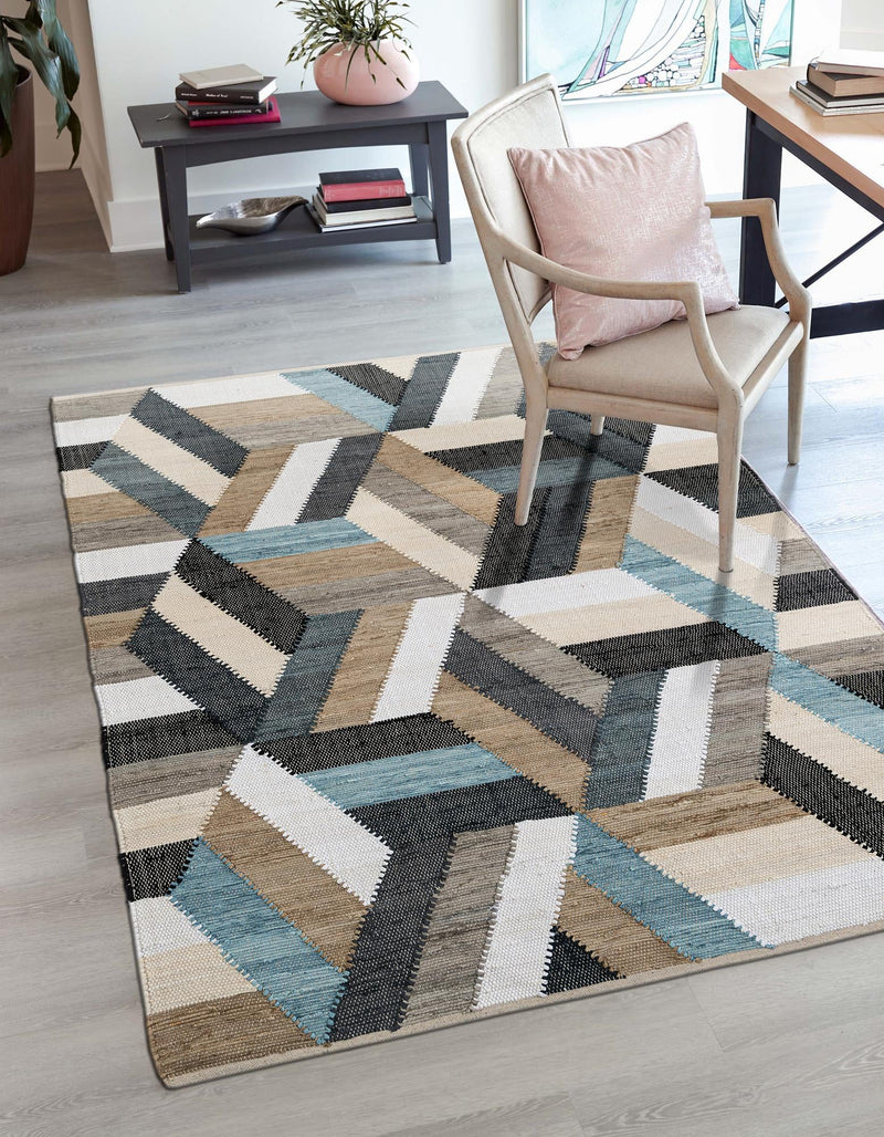 Thar Cotton Collection Area Rug -  Cochin Rectangle Blue Main