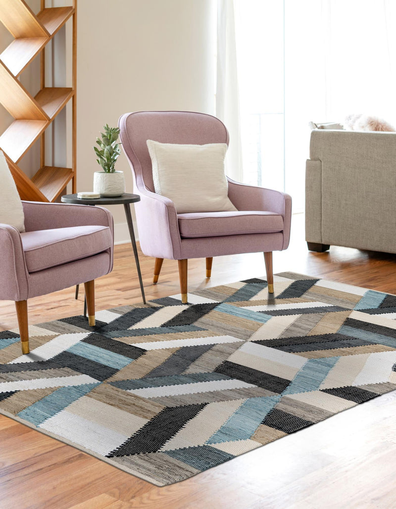 Thar Cotton Collection Area Rug -  Cochin Rectangle Blue  lifestyle 4