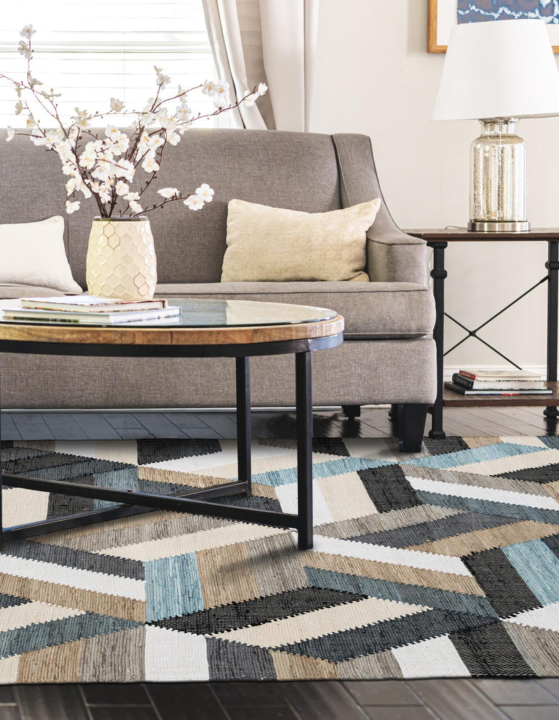 Thar Cotton Collection Area Rug -  Cochin Rectangle Blue  lifestyle 5