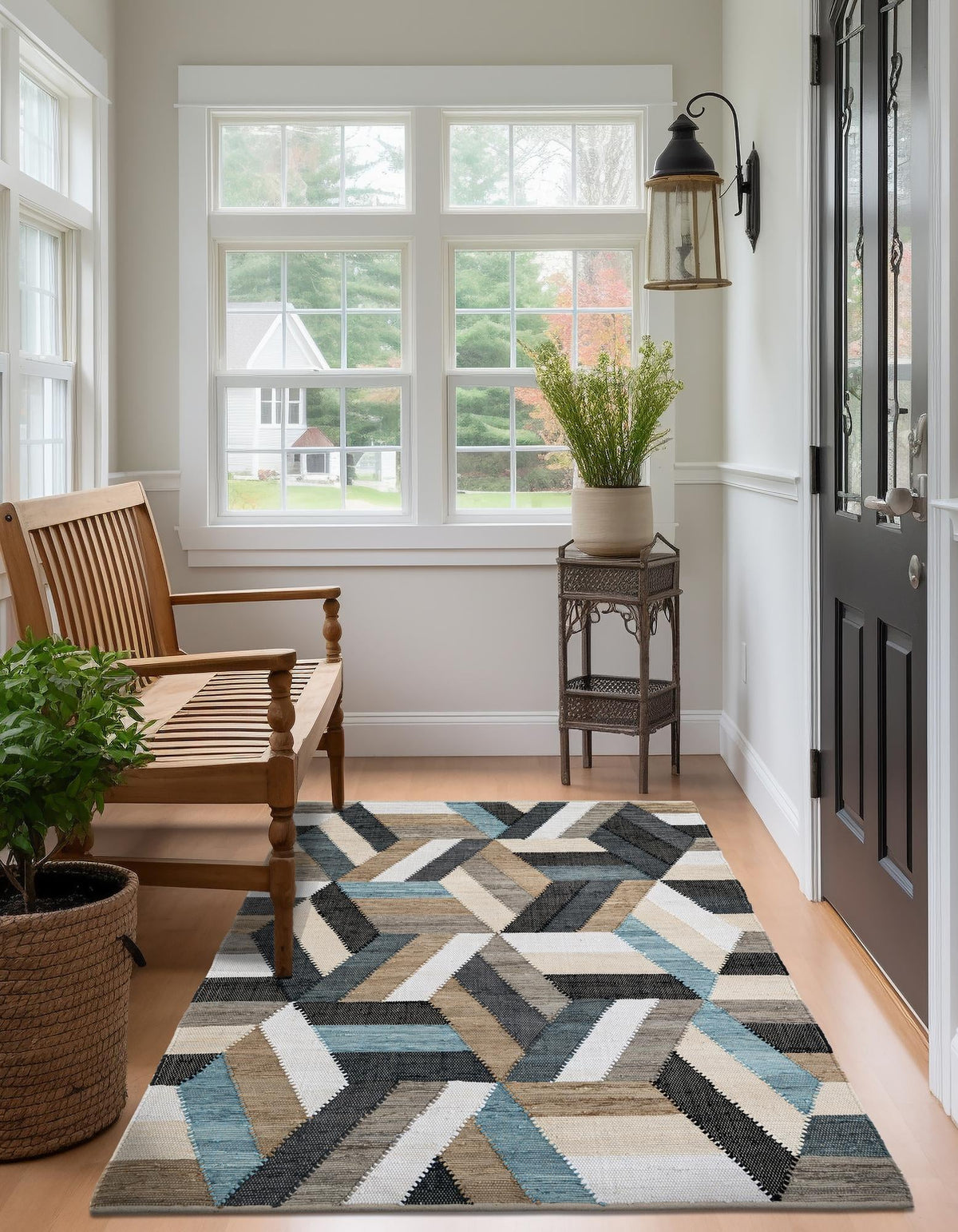 Thar Cotton Collection Area Rug -  Cochin Rectangle Blue  lifestyle 6