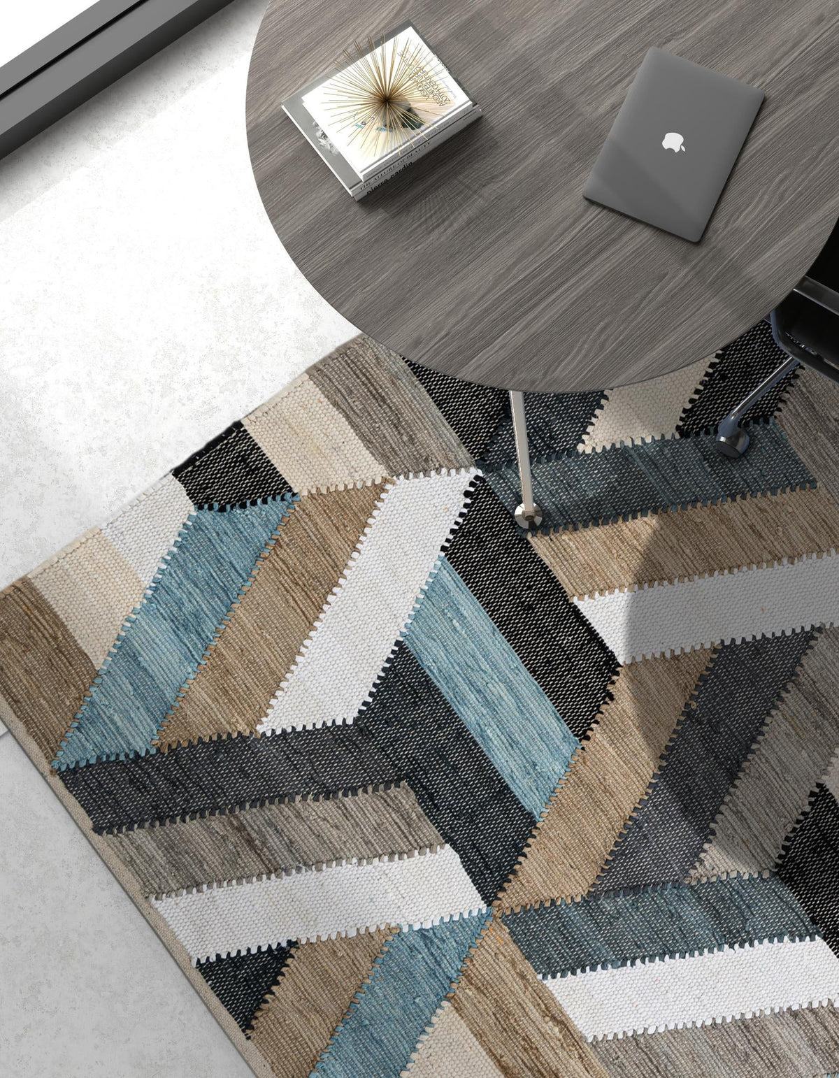 Thar Cotton Collection Area Rug -  Cochin Rectangle Blue  lifestyle 7