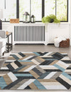 Thar Cotton Collection Area Rug -  Cochin Rectangle Blue  lifestyle 8