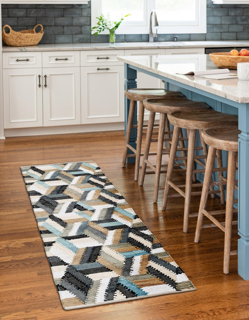 Thar Cotton Collection Area Rug -  Cochin Runner Blue  lifestyle 12