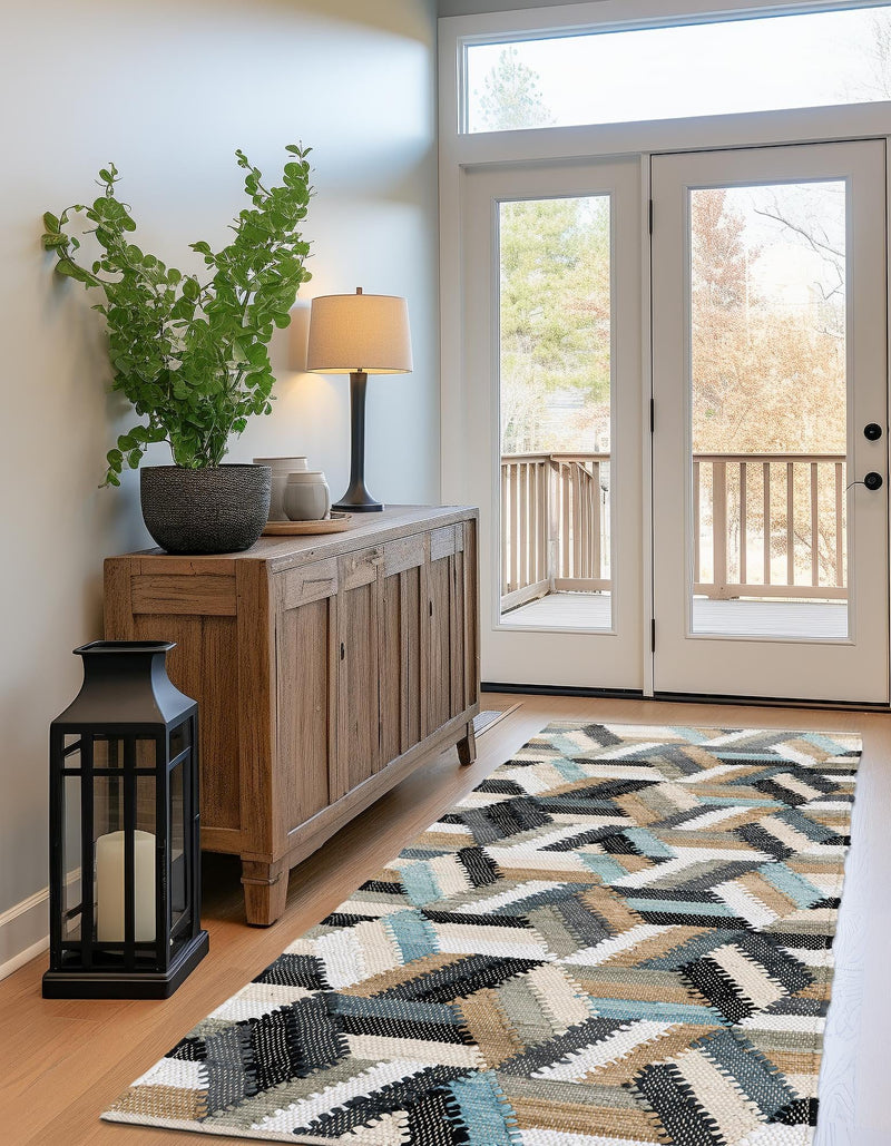 Thar Cotton Collection Area Rug -  Cochin Runner Blue  lifestyle 14