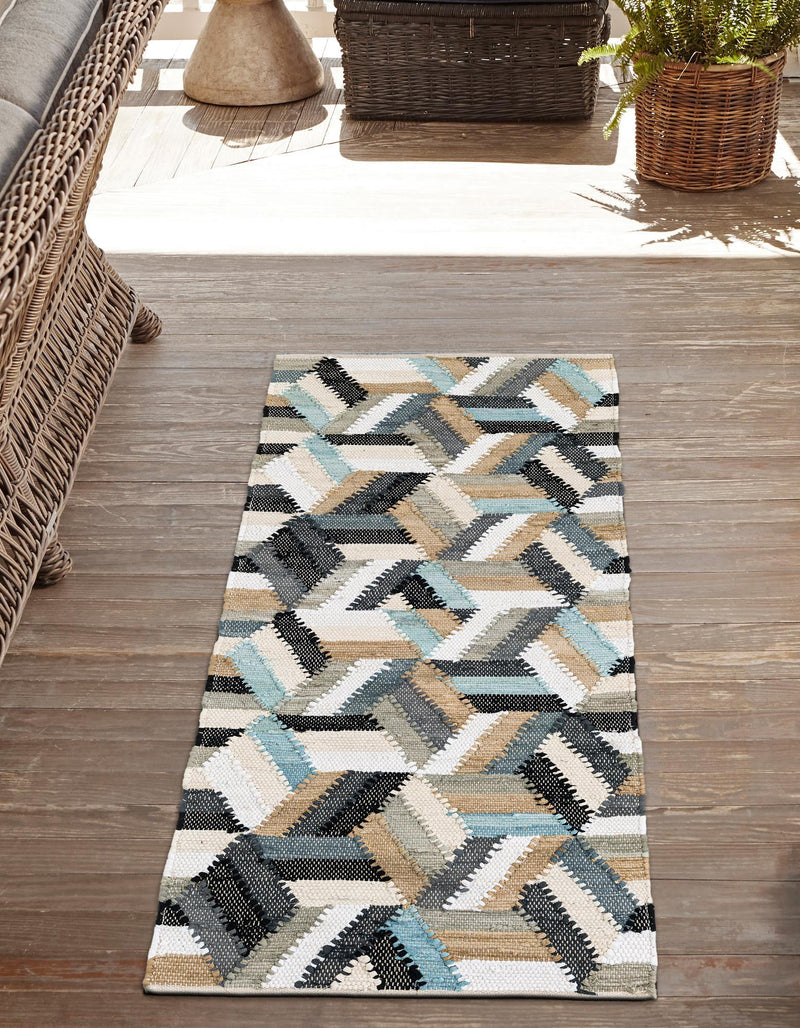 Thar Cotton Collection Area Rug -  Cochin Runner Blue  lifestyle 16