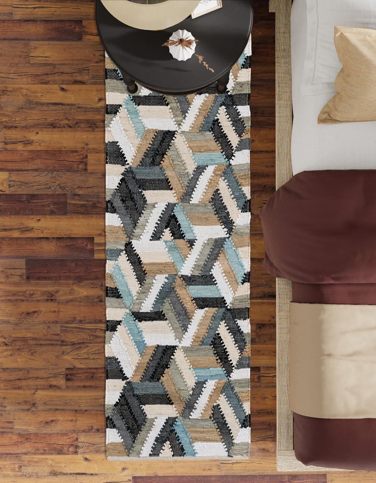 Thar Cotton Collection Area Rug -  Cochin Runner Blue  lifestyle 40