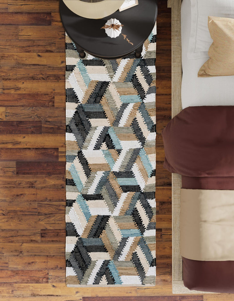 Thar Cotton Collection Area Rug -  Cochin Runner Blue  lifestyle 40