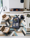 Thar Cotton Collection Area Rug -  Cochin Square Blue  lifestyle 26