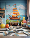 Thar Cotton Collection Area Rug -  Cochin Square Blue  lifestyle 28