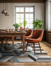 Thar Cotton Collection Area Rug -  Cochin Square Blue  lifestyle 29